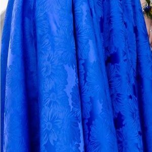 Elegant Blue Floral Prom Gown